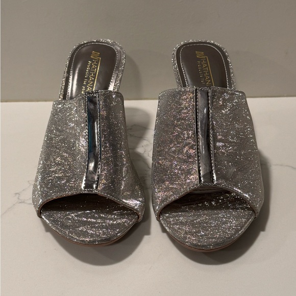 Silver Glitter Women's Heels - Picture 2 of 9